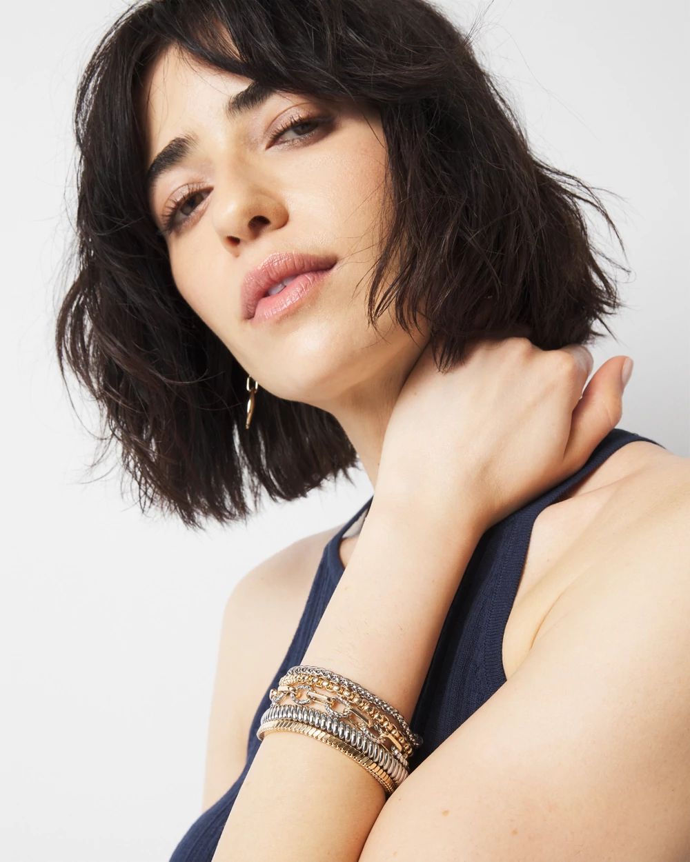 Mixed Metal Denim Belt | White House Black Market
